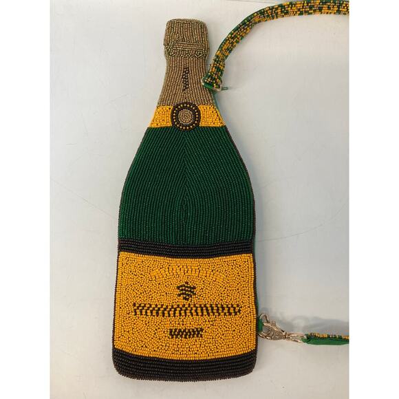 TIANA SMALL GREEN, YELLOW SEED BEAD BOTTLE CROSSBODY BAG - Picture 4 of 6